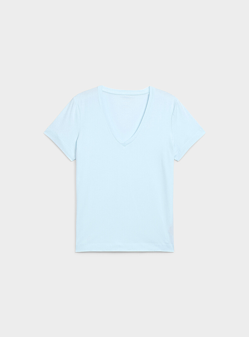 Contemporaine: Le t-shirt col V coton SUPIMA<sup>MD</sup> Noir pour femme