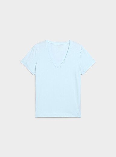 Contemporaine Ochre Yellow SUPIMA&reg; cotton V-neck T-shirt for women