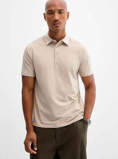 Le 31: Le polo coton SUPIMAᴹᴰ <b>Coupe standard</b> Beige pour homme