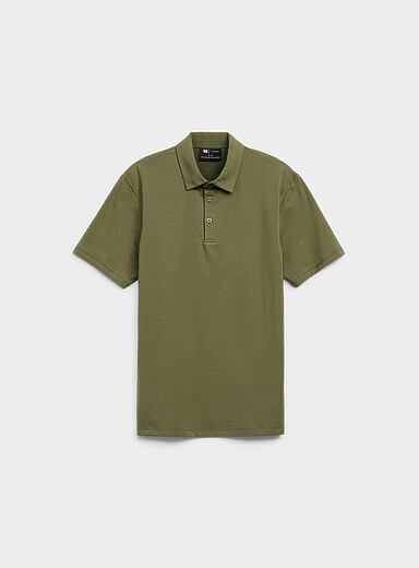 Le 31: Le polo coton SUPIMAᴹᴰ <b>Coupe standard</b> Vert pour homme