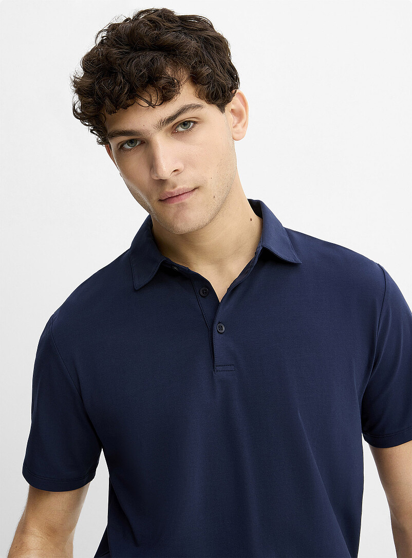 Le 31: Le polo coton SUPIMAᴹᴰ <b>Coupe standard</b> Bleu p&acirc;le - Bleu ciel pour homme