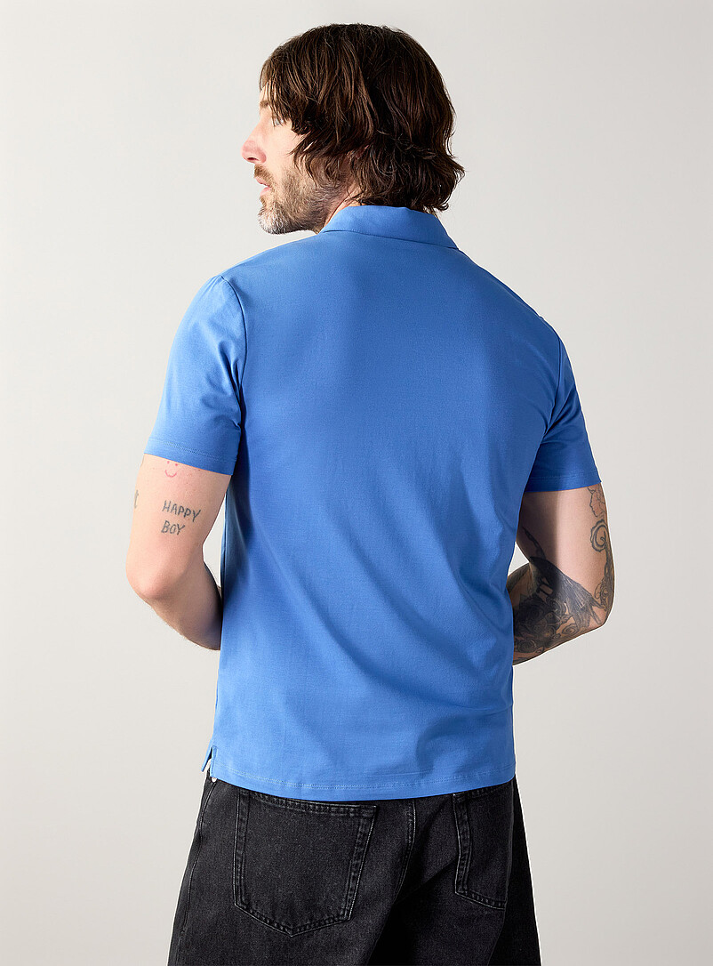 Le 31 Baby Blue SUPIMA&reg; cotton polo <b>Standard fit</b> for men