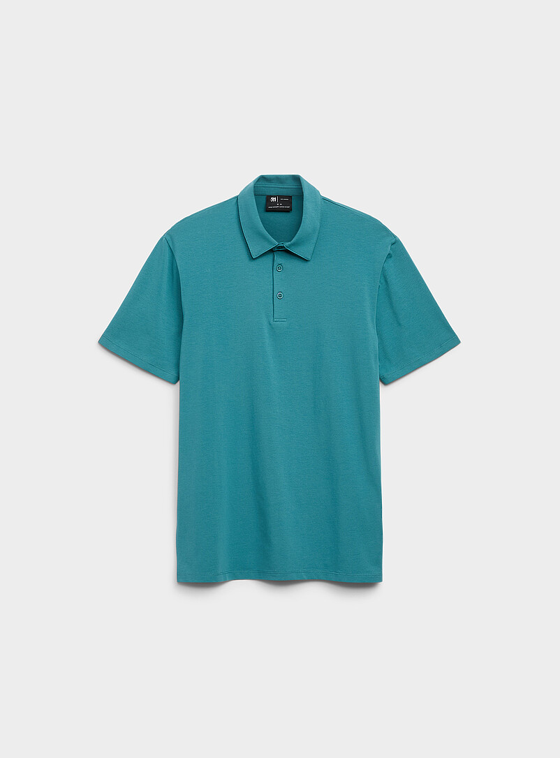 Le 31: Le polo coton SUPIMAᴹᴰ <b>Coupe standard</b> Bleu p&acirc;le - Bleu ciel pour homme