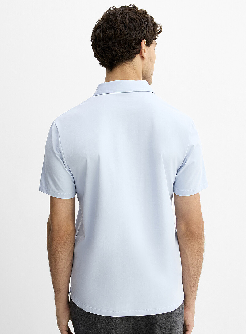 Le 31: Le polo coton SUPIMAᴹᴰ <b>Coupe standard</b> Bleu p&acirc;le - Bleu ciel pour homme