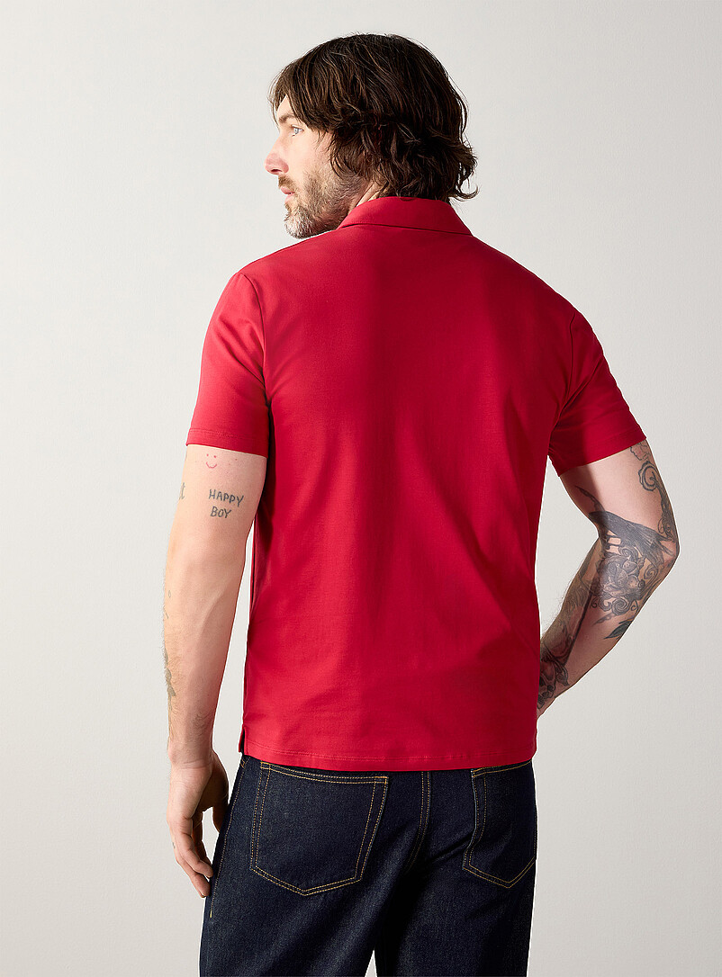 Le 31: Le polo coton SUPIMAᴹᴰ <b>Coupe standard</b> Bleu p&acirc;le - Bleu ciel pour homme