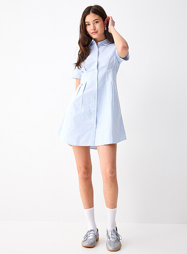 La robe chemise oxford taille cintr&eacute;e