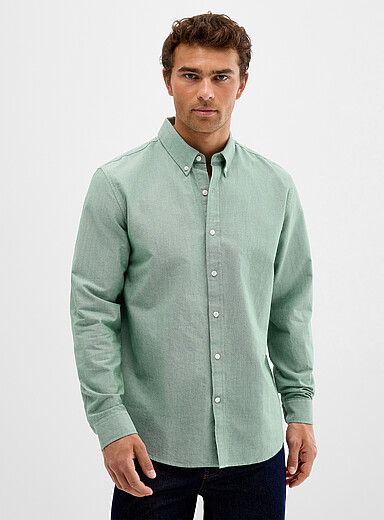 Le 31: La chemise oxford <b>Coupe confort</b> Vert pour homme