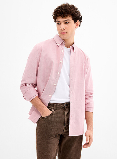 Le 31: La chemise oxford <b>Coupe confort</b> Rouge pour homme