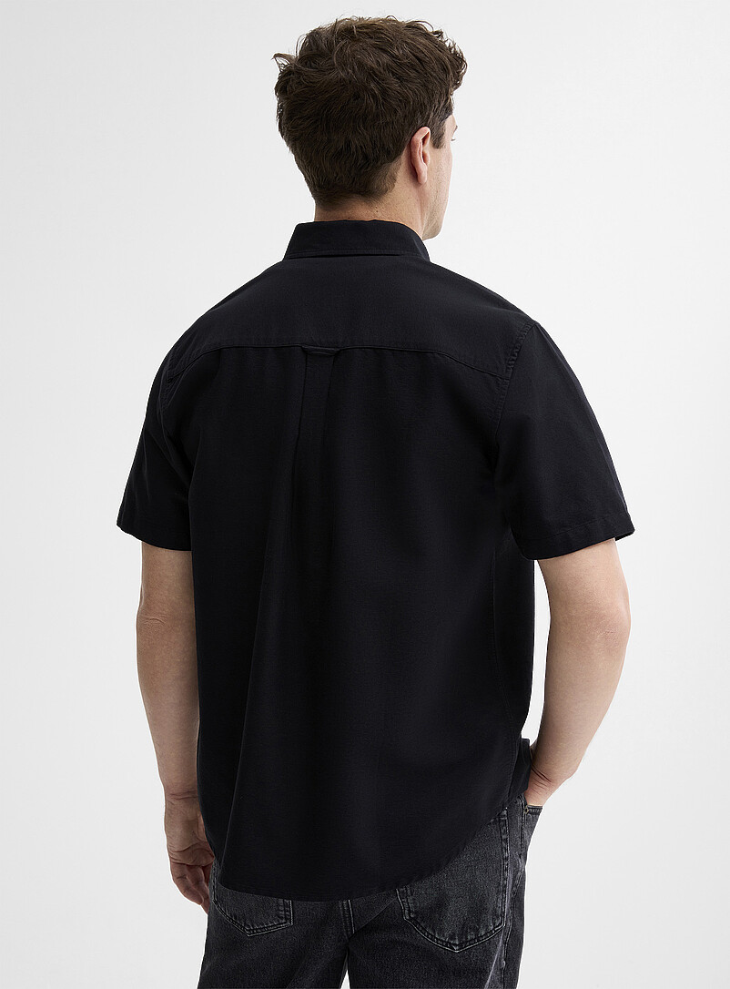 Le 31: La chemise oxford manches courtes <b>Coupe confort</b> Bleu fonc&eacute; - Indigo pour homme