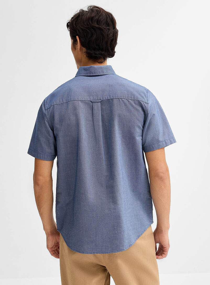 Le 31: La chemise oxford manches courtes <b>Coupe confort</b> Bleu fonc&eacute; - Indigo pour homme
