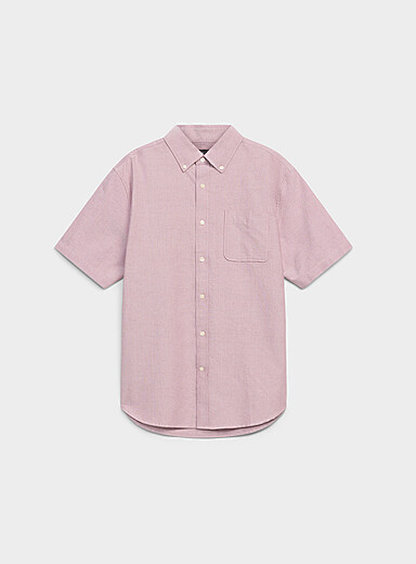 Le 31: La chemise oxford manches courtes <b>Coupe confort</b> Rouge pour homme