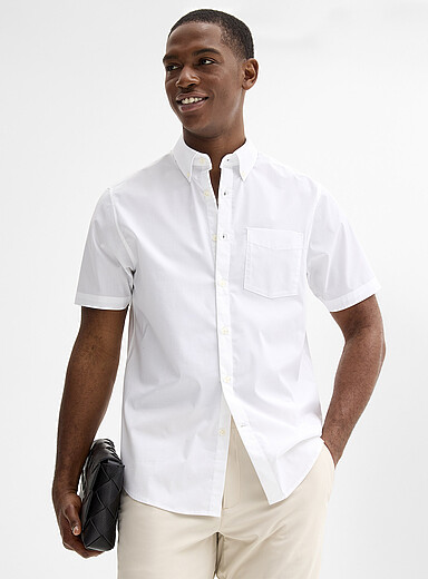 Short-sleeve solid shirt <b>Modern fit</b>