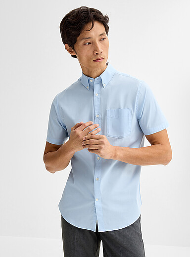 Short-sleeve solid shirt <b>Modern fit</b>