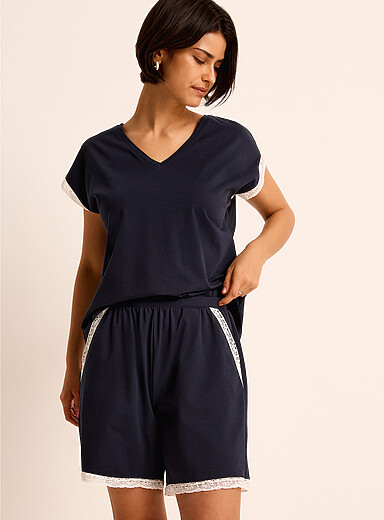 Le short pyjama coton SUPIMA<sup><small>MD</small></sup> accents dentelle
