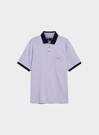 Mosaic pattern liquid cotton polo