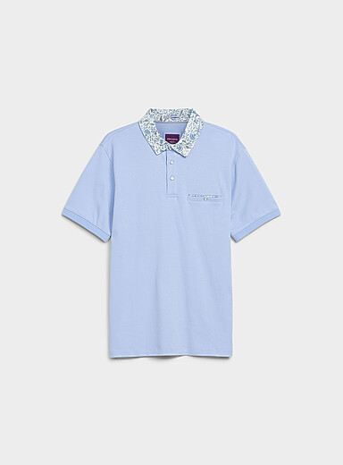 Floral-accent liquid cotton polo <b>Made with Liberty Fabric</b>