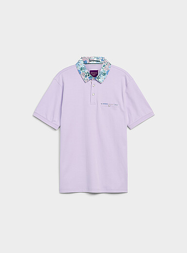 Floral-accent liquid cotton polo <b>Made with Liberty Fabric</b>