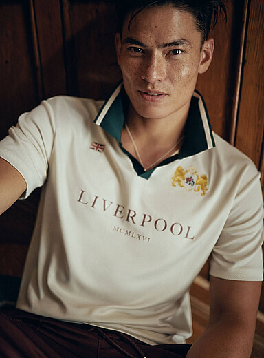 Le 31 Ivory/Cream Beige Sports team soccer polo <b>Comfort fit</b> for men