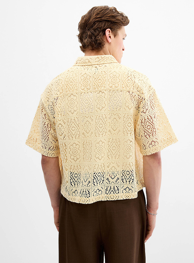 Mosaic crochet shirt Boxy fit | Djab | Shop Men's Patterned Shirts