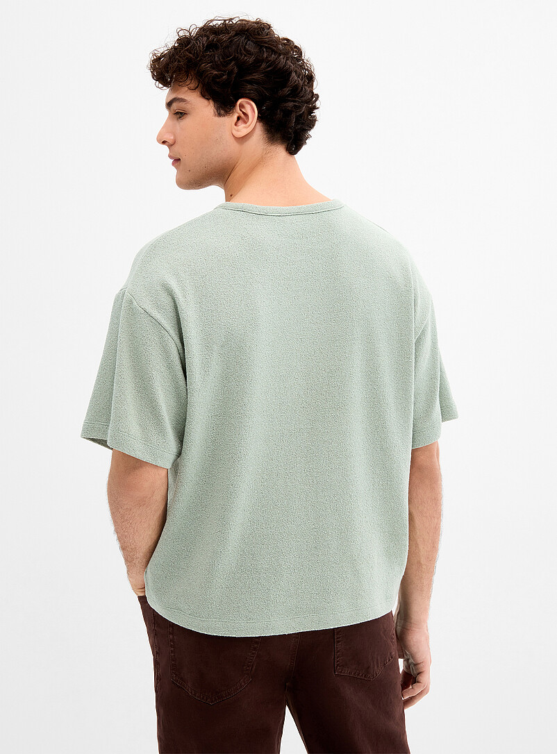 Le 31: Le t-shirt tricot cr&ecirc;pe <b>Coupe ample</b> Vert pistache - Menthe pour homme
