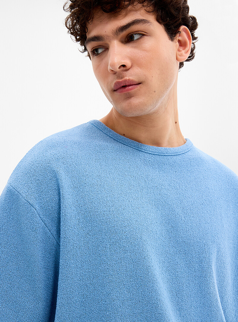 Le 31: Le t-shirt tricot cr&ecirc;pe <b>Coupe ample</b> Vert pistache - Menthe pour homme