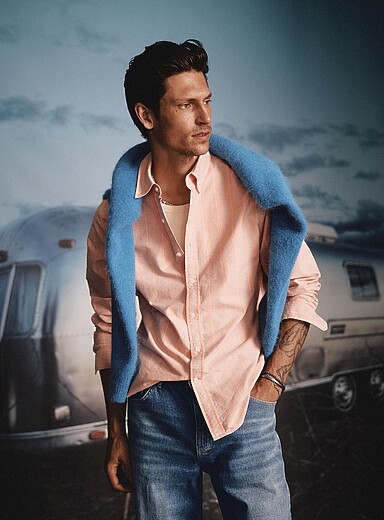 La chemise oxford rayure bicolore <b>Coupe confort</b>