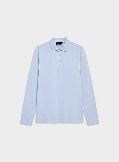 Le 31: Le polo coton SUPIMA<sup><small>MD</small></sup> manches longues Bleu p&acirc;le - Bleu ciel pour homme