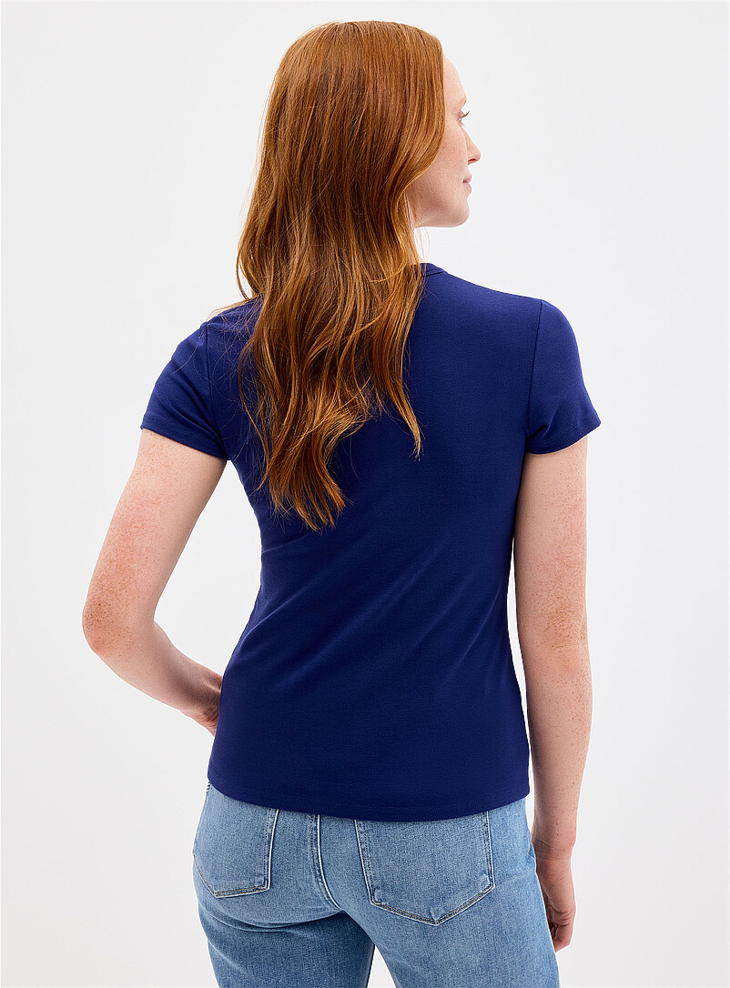 Contemporaine Chocolate/Espresso Plain fitted crew-neck T-shirt for women