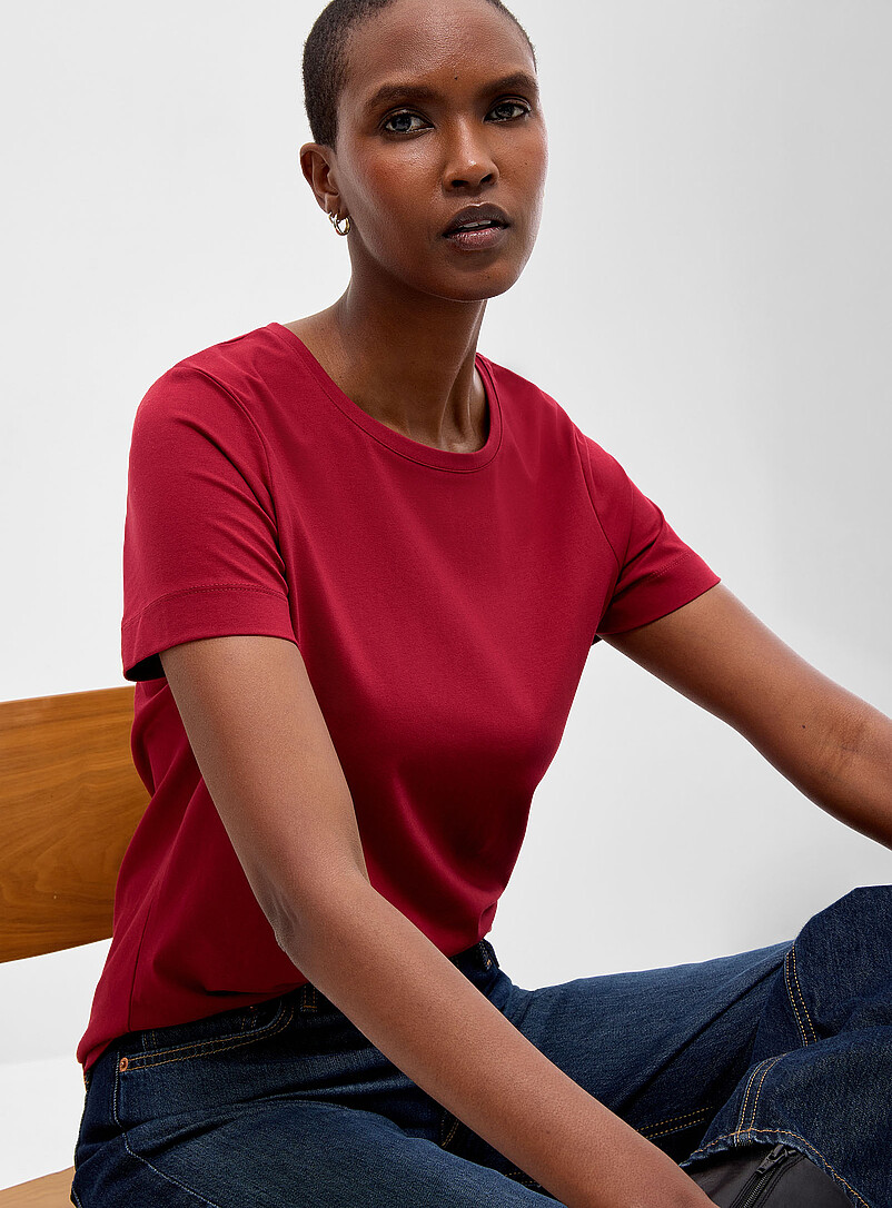 SUPIMA® cotton crew-neck T-shirt | Contemporaine | Women's Short
