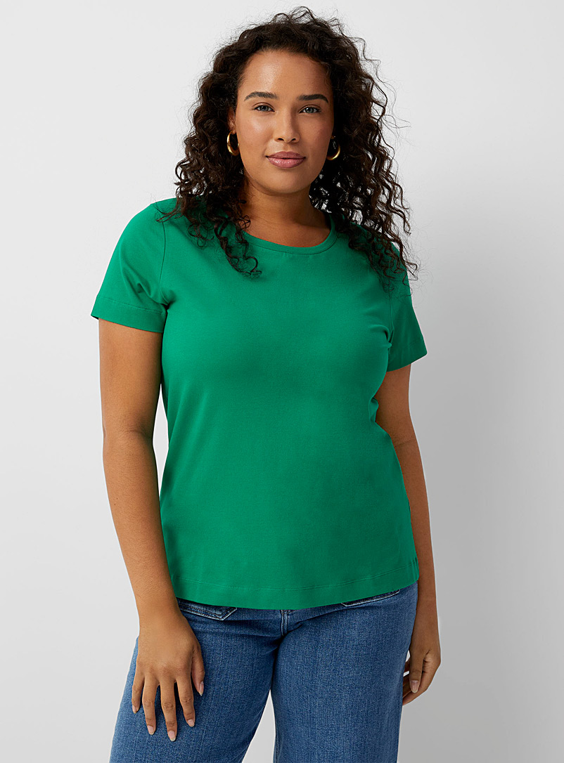 Contemporaine: Le t-shirt manches courtes coton SUPIMA<sup>MD</sup> Vert pour femme