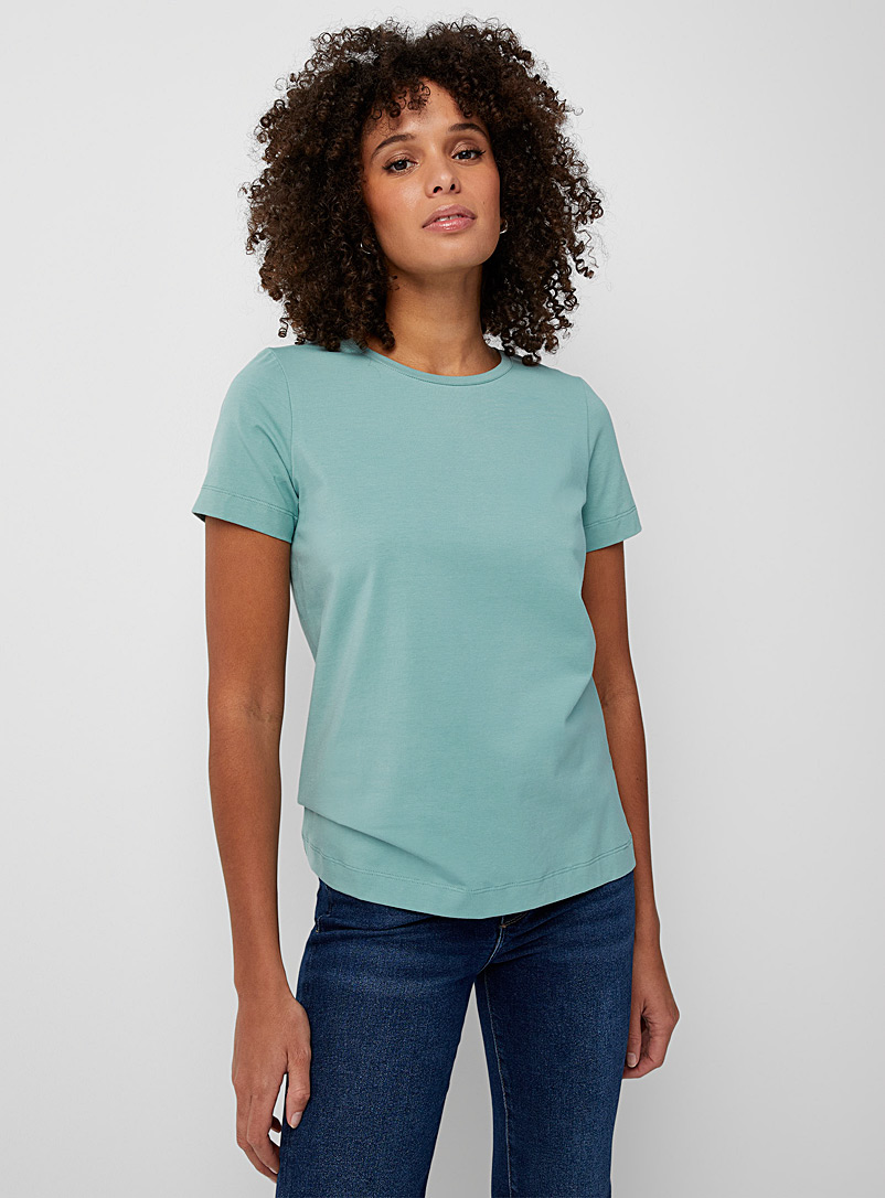 Contemporaine: Le t-shirt col rond coton SUPIMA<sup>MD</sup> Vert pour femme
