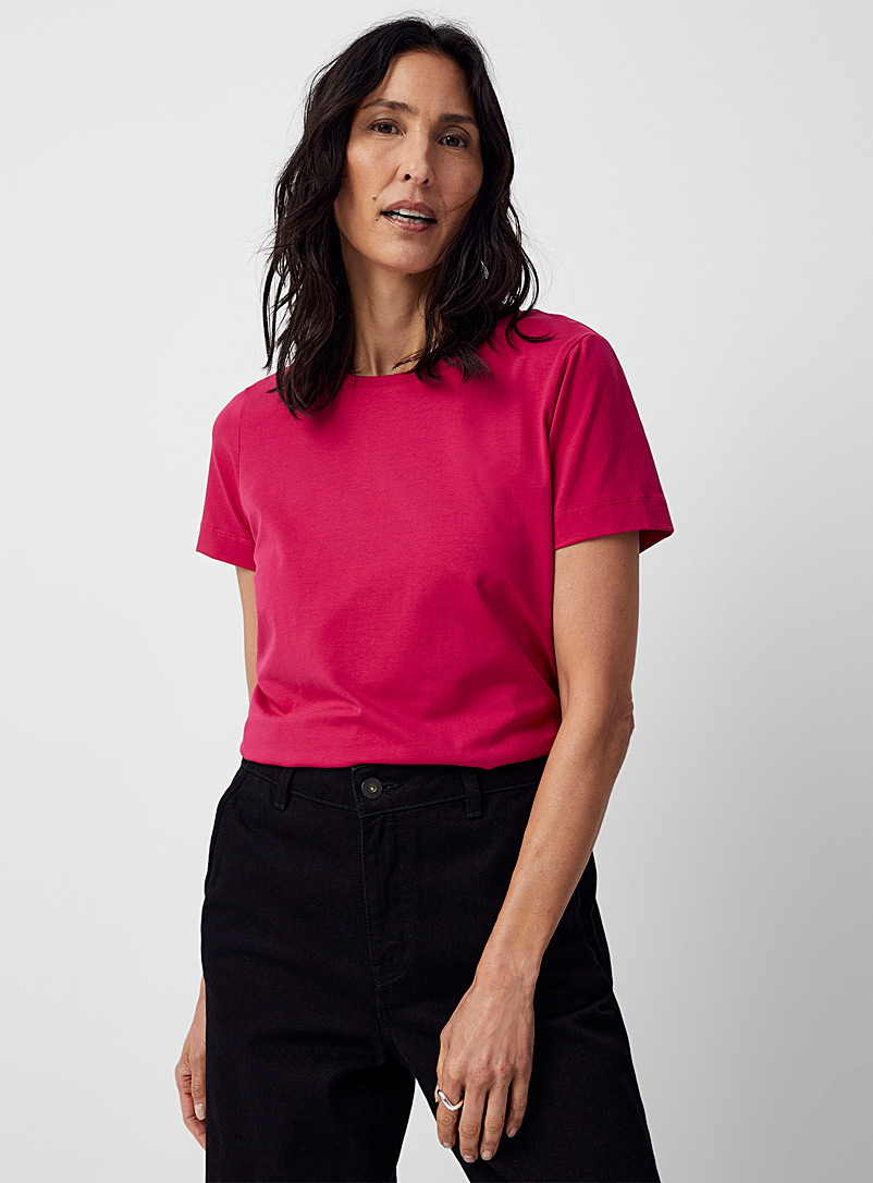Contemporaine: Le t-shirt manches courtes coton SUPIMA<sup>MD</sup> Rouge moyen-framboi-ceris pour femme