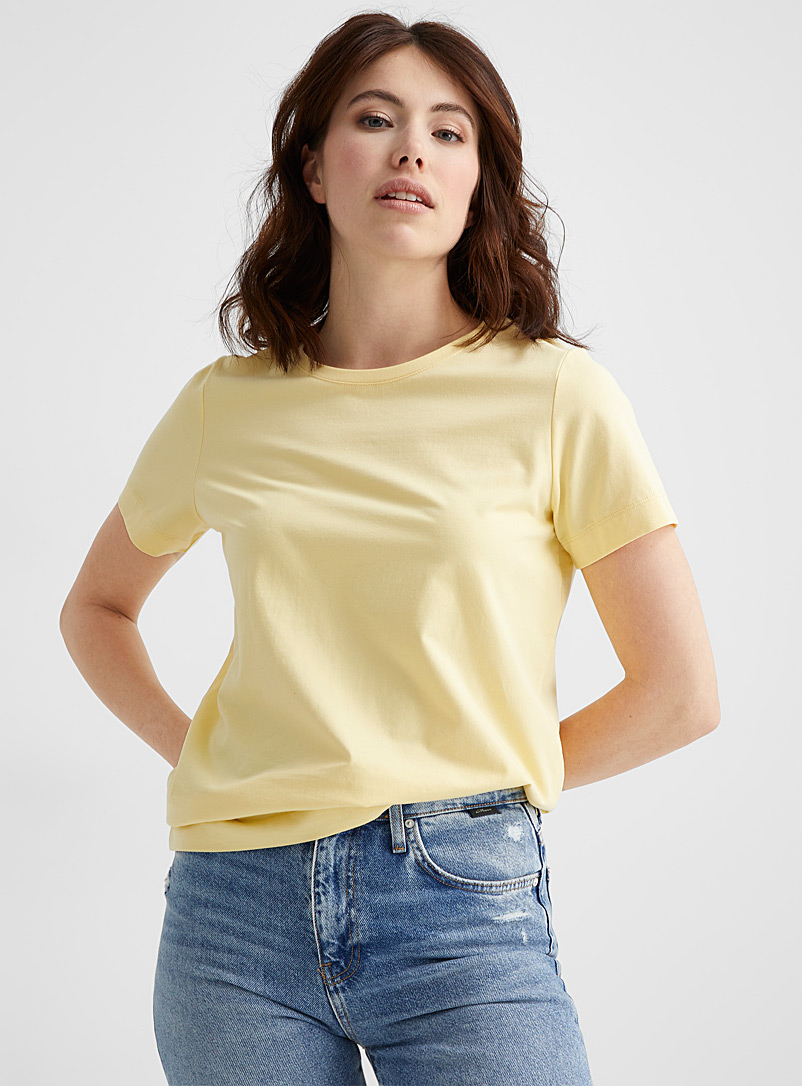 Contemporaine Bright Yellow SUPIMA® cotton short-sleeve tee for women