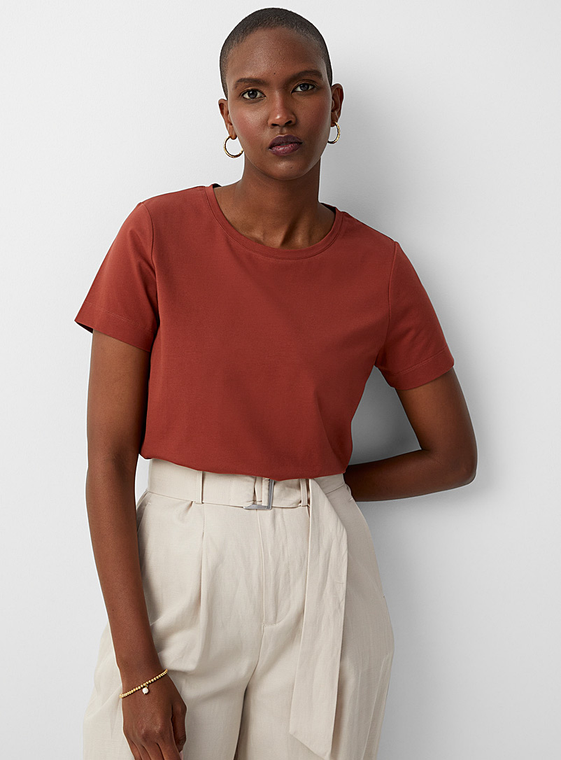 Contemporaine: Le t-shirt manches courtes coton SUPIMA* Orange foncé pour femme
