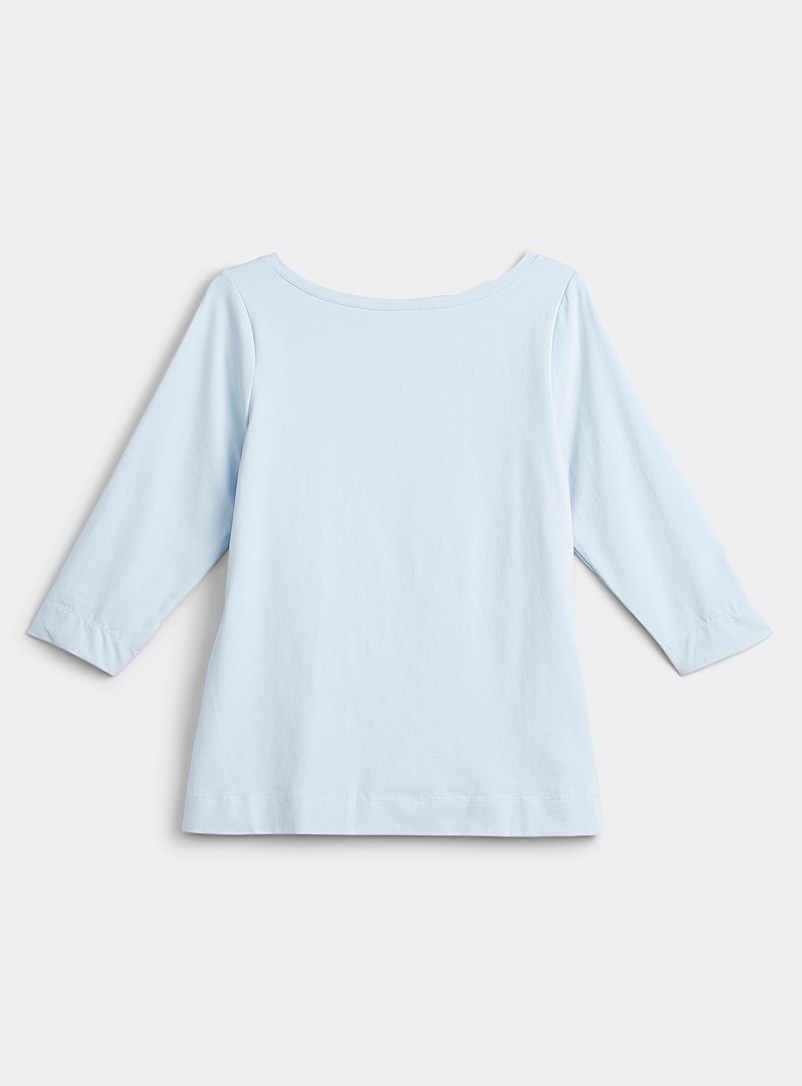Contemporaine: Le t-shirt col bateau coton SUPIMA* Ivoire blanc os pour femme