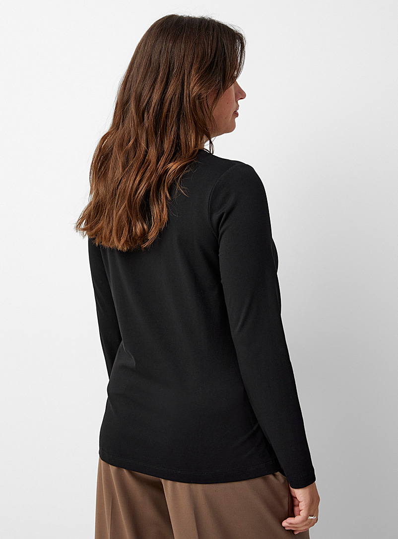 Contemporaine: Le t-shirt manches longues coton SUPIMA* Noir pour femme