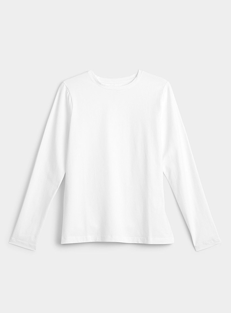 Contemporaine: Le t-shirt manches longues coton SUPIMA* Blanc pour femme