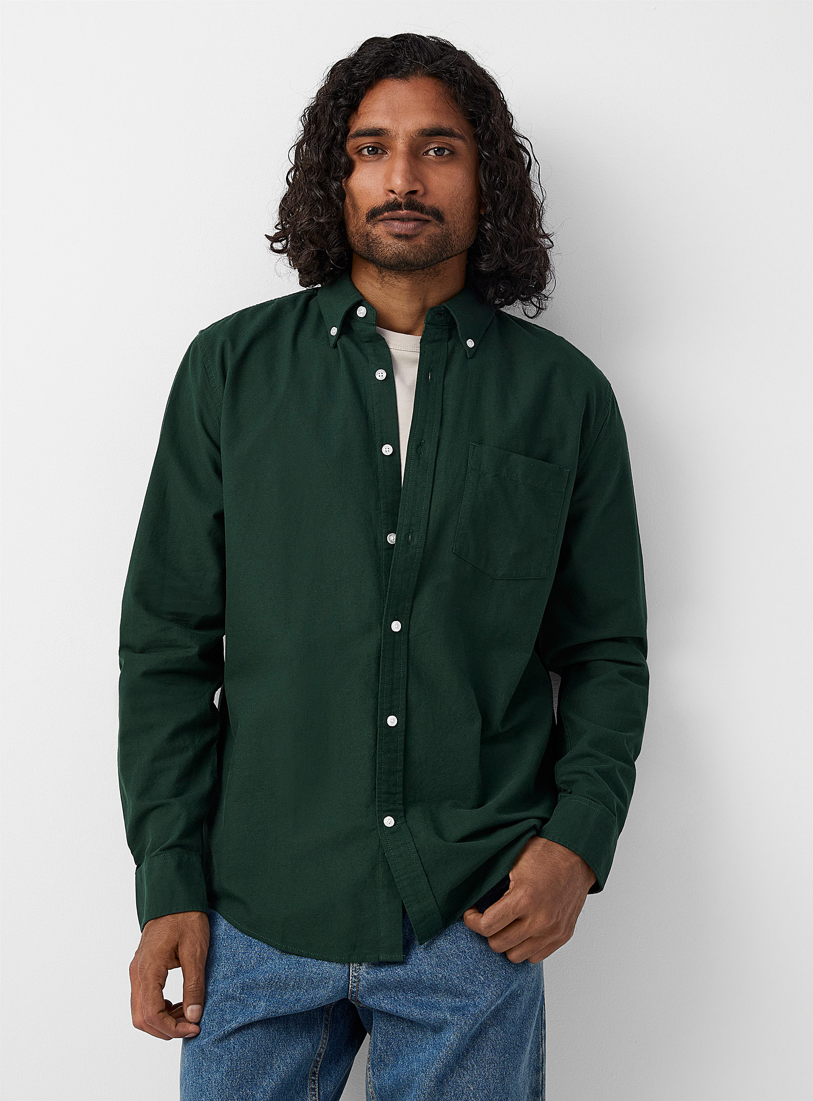 Le 31 Colourful Oxford Shirt Modern Fit In Green