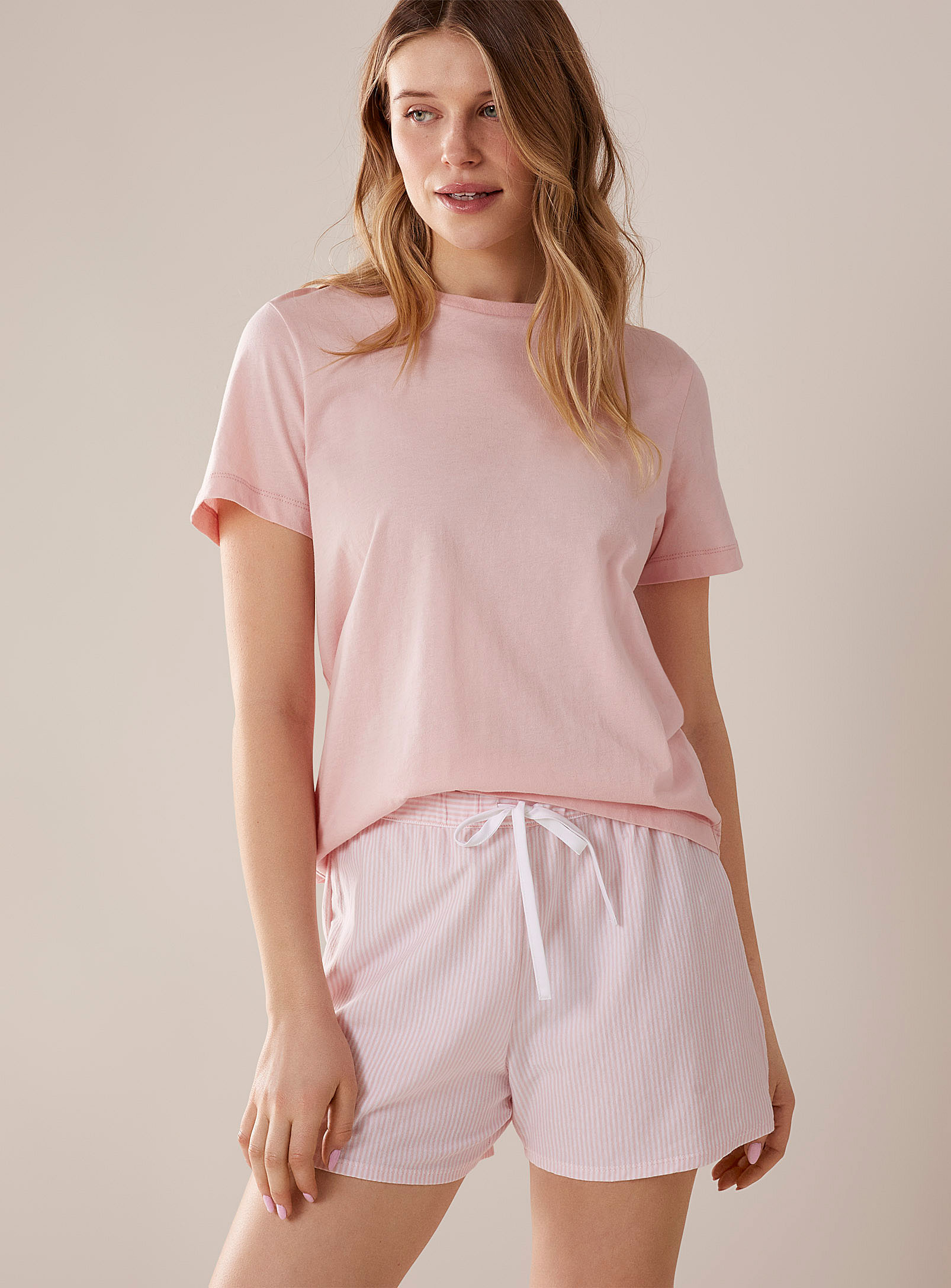 Miiyu Organic Cotton Lounge Shorts In Pink