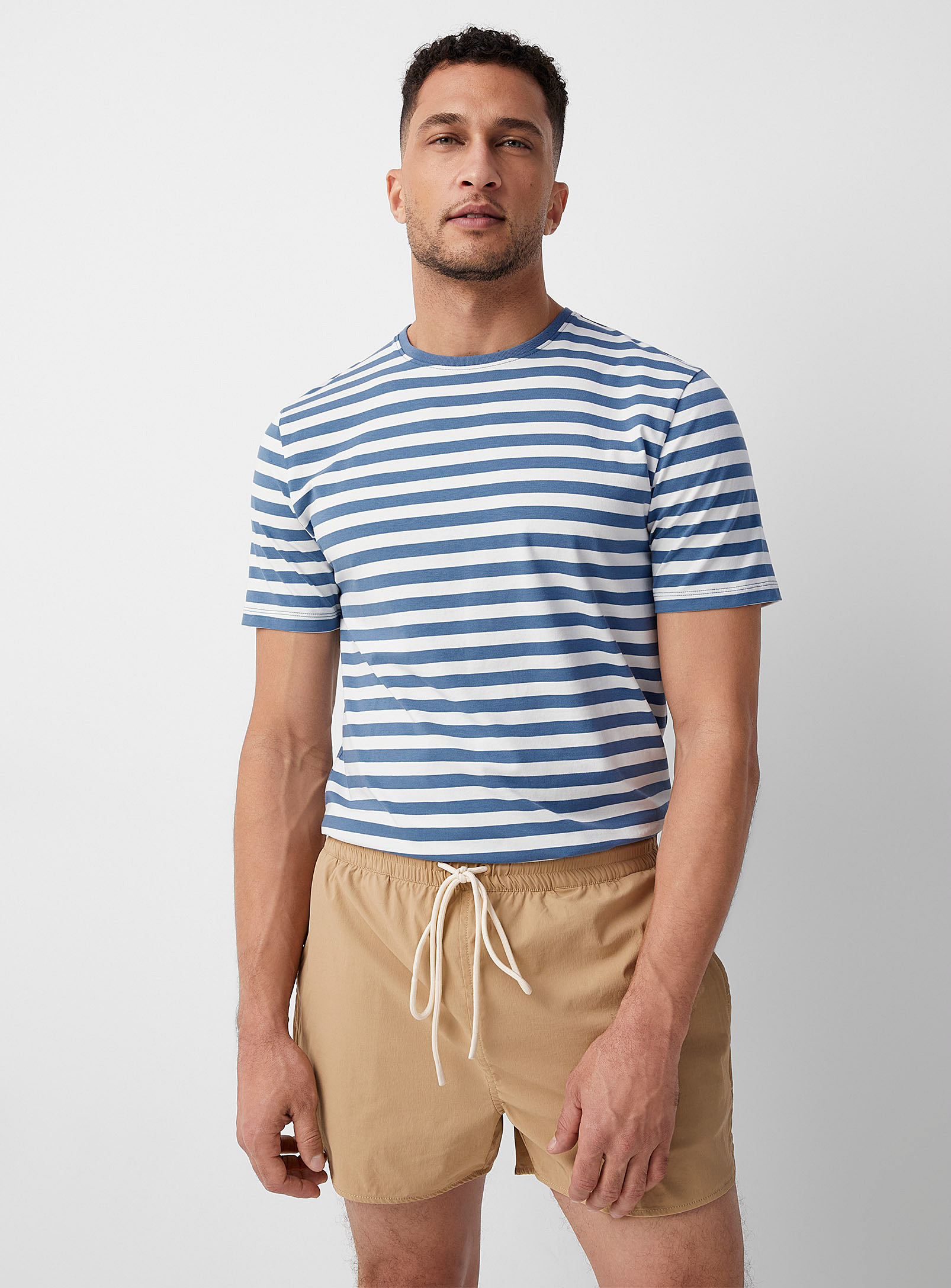 Le 31 Supima Cotton Nautical T-shirt In Slate Blue