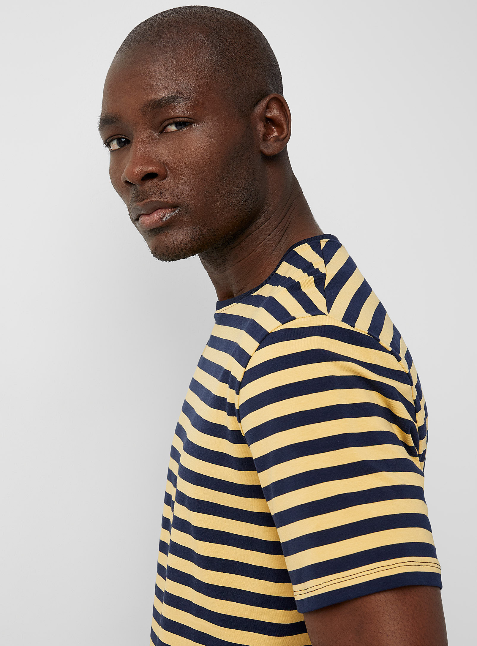 Le 31 Supima Cotton Nautical T-shirt In Patterned Blue