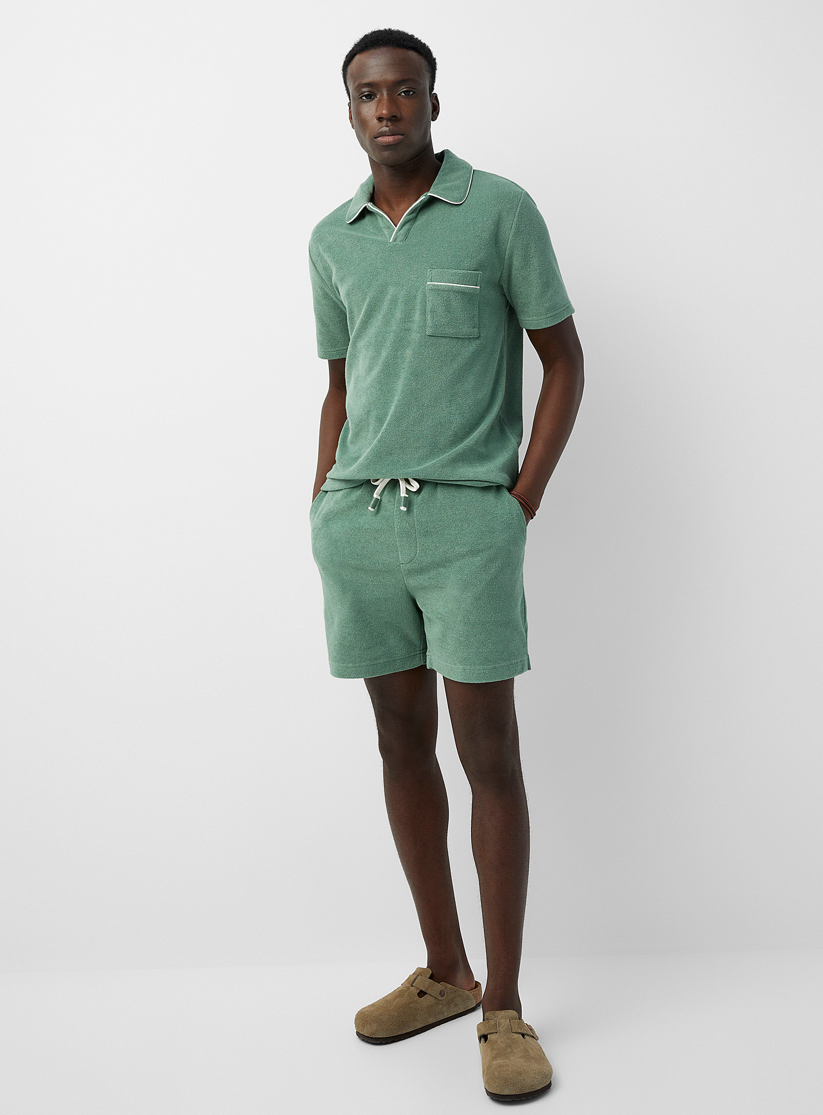 Le 31 Comfort Terry Short In Green