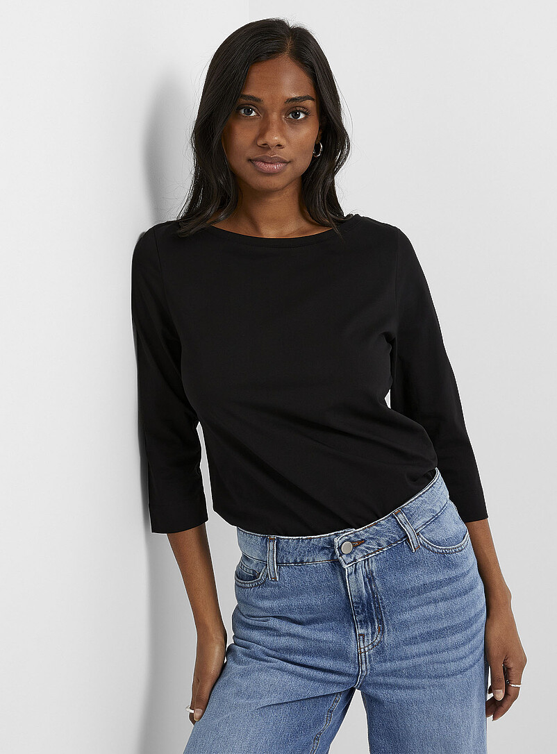 SUPIMA® cotton boat-neck T-shirt product image (primary)