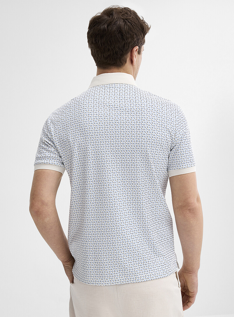 Mosaic pattern liquid cotton polo product image 2