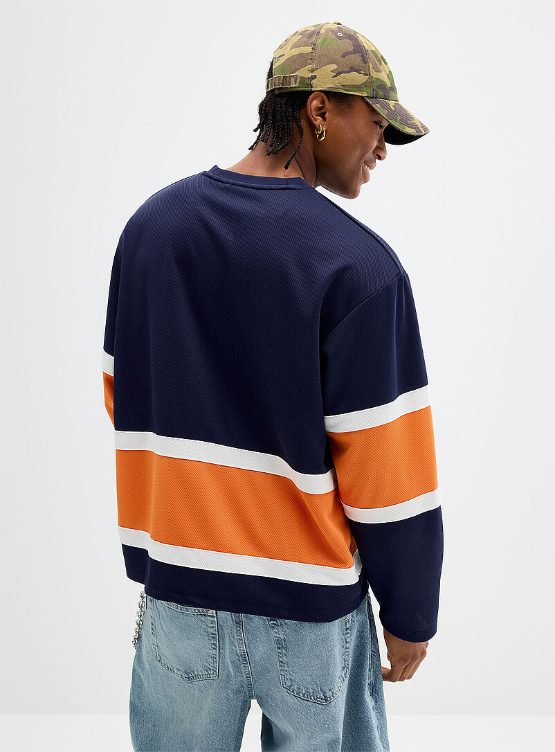 Navy and orange hockey jersey product image 3