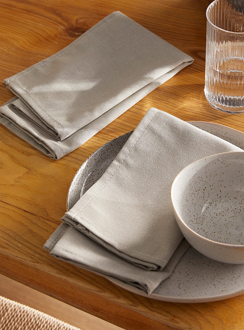Simons Maison: Les serviettes de table chambray sable polyester recyclé Ensemble de 2 Ivoire - Beige crème