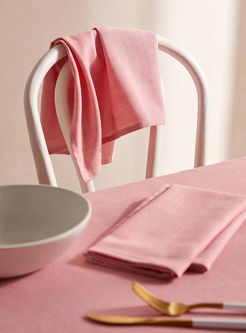 Simons Maison Light Red Pink chambray recycled polyester napkins Set of 2