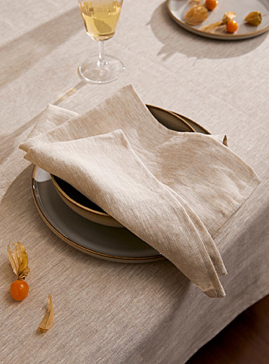 La serviette de table pur lin naturel