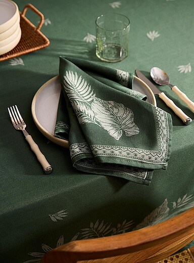 La serviette de table jacquard cadre oasis