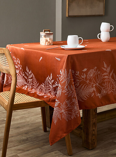 Simons Maison: La nappe feuilles automnales Cuivre - Rouille